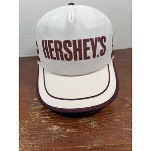 Vintage Hersheys Logo Mesh Trucker 3 Stripe Snapback Hat X3